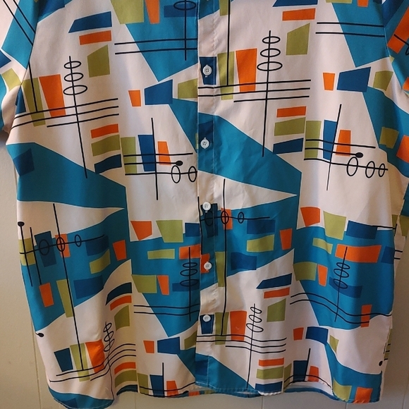 Retro Geometric Men's Shirt 3XL - Picture 3 of 9
